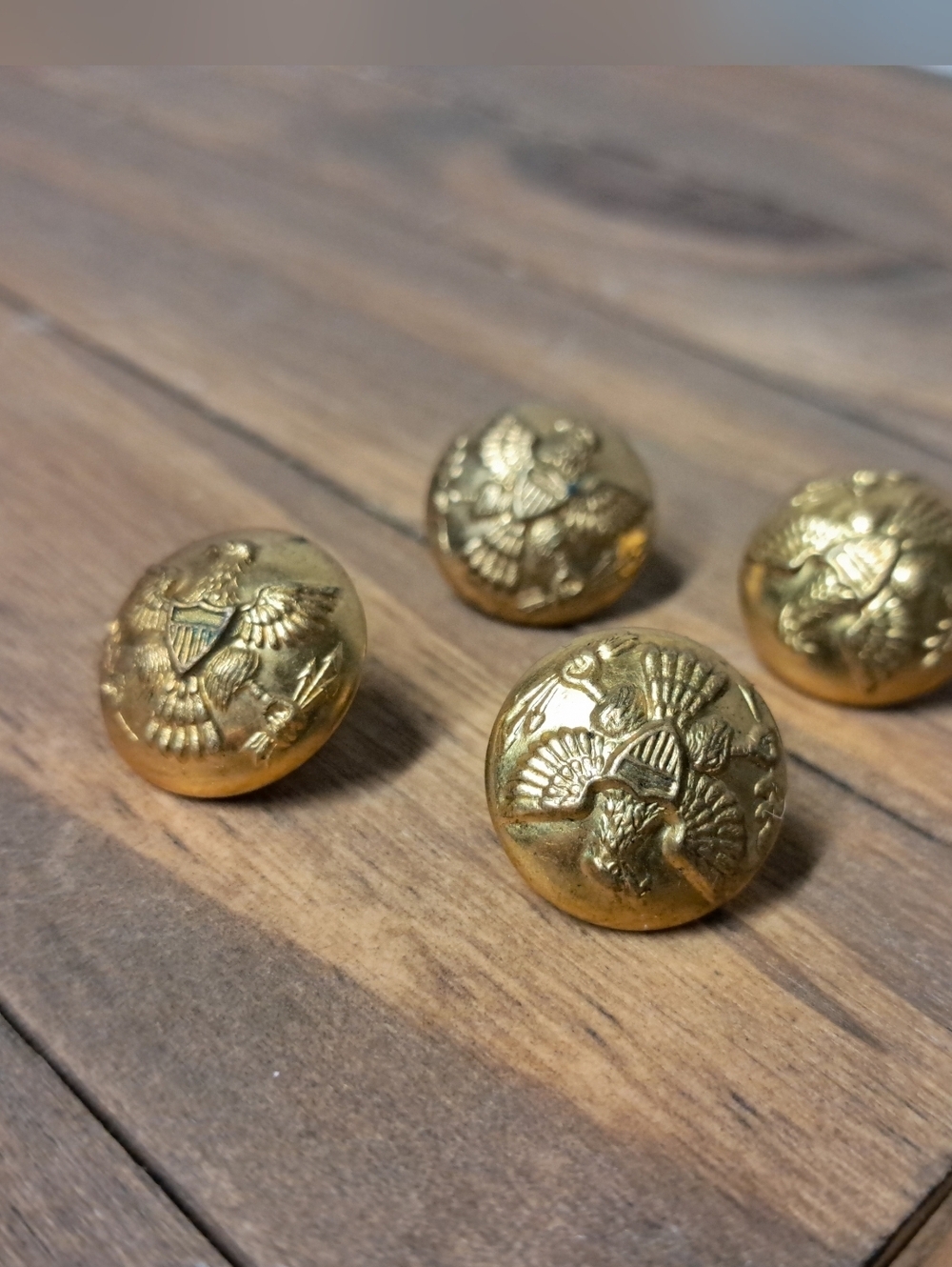 Antique Brass United States Military Uniform Buttons (Lot Of 4) - Picture 2 of 5